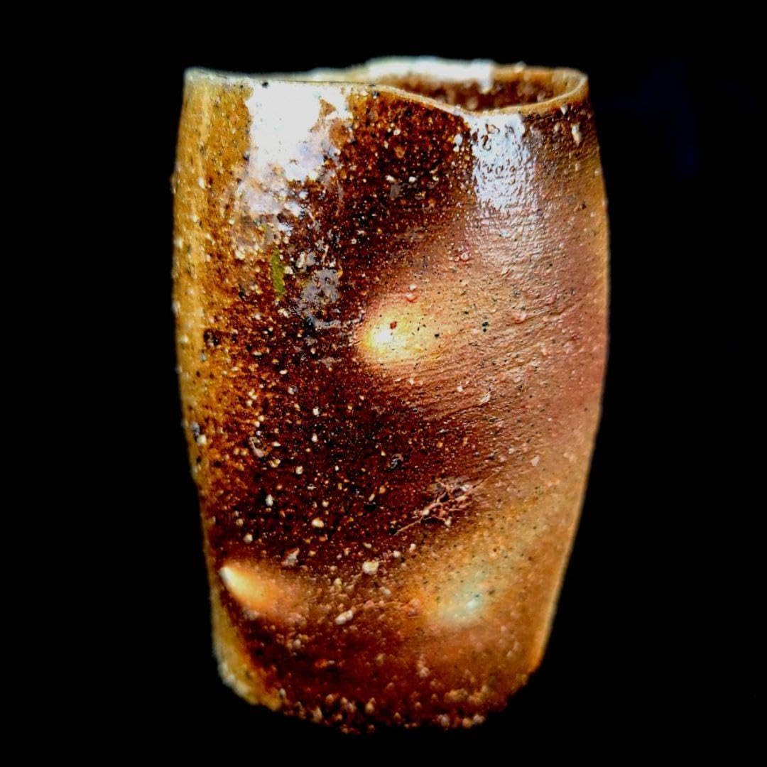 隠崎隆一作 備前焼湯呑み 師伊勢崎淳 人間国宝 備前焼 湯呑 【公式通販】